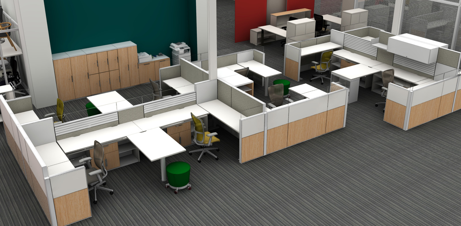 A rendering of our office layout before the reconfiguration.